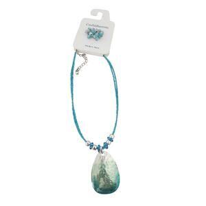 New Croft & Barrow teal necklace and earring set